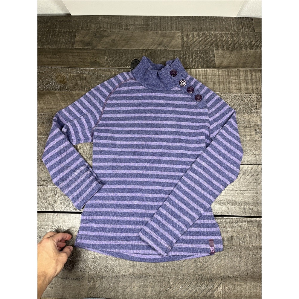 Mountain Hardwear Sweater Womens Small Wool Blend 1/4 Button Stripe Outdoor